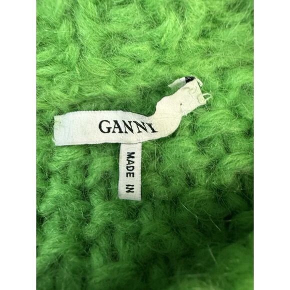 GANNI THE JULLIARD MOHAIR PULLOVER - CLASSIC GREEN Sweater Large - Picture 12 of 14